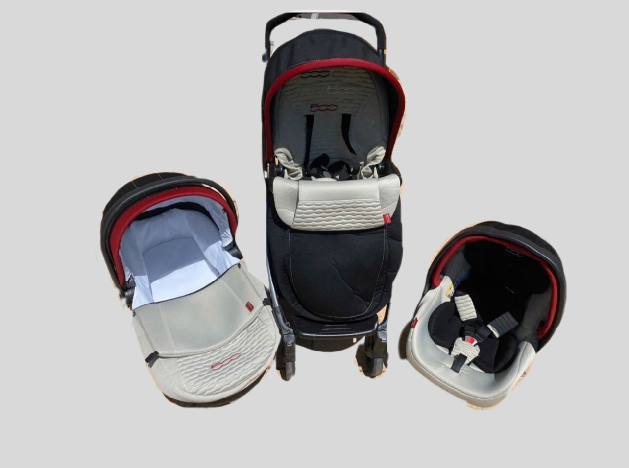 Poussette boquet fiat 500 trio